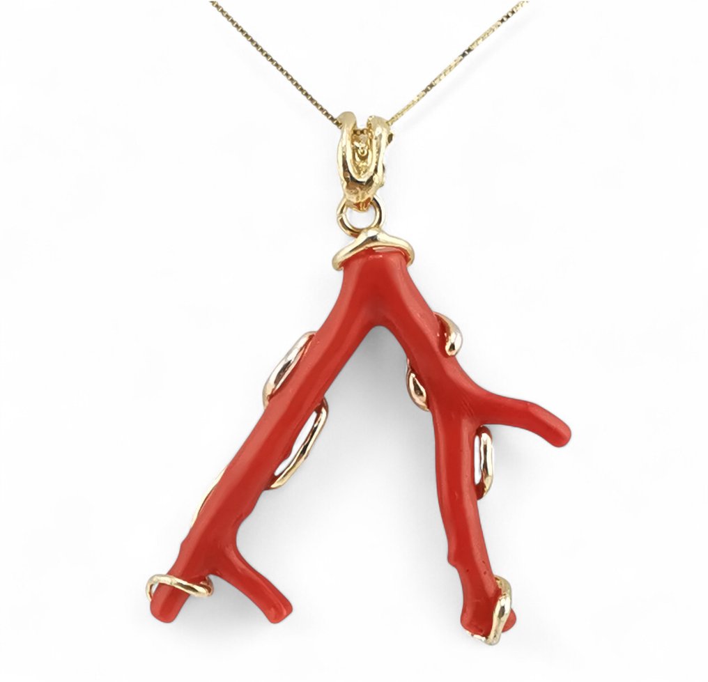 Korall - Ezüst - Drop fülbevaló - Olasz kézművesség #2.1