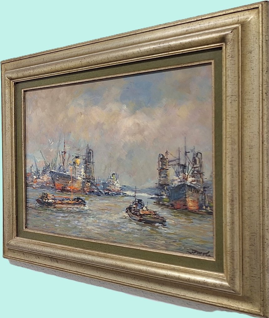 J. P. Molenaar (1914-1990) - **NO RESERVE** Havengezicht #4.3