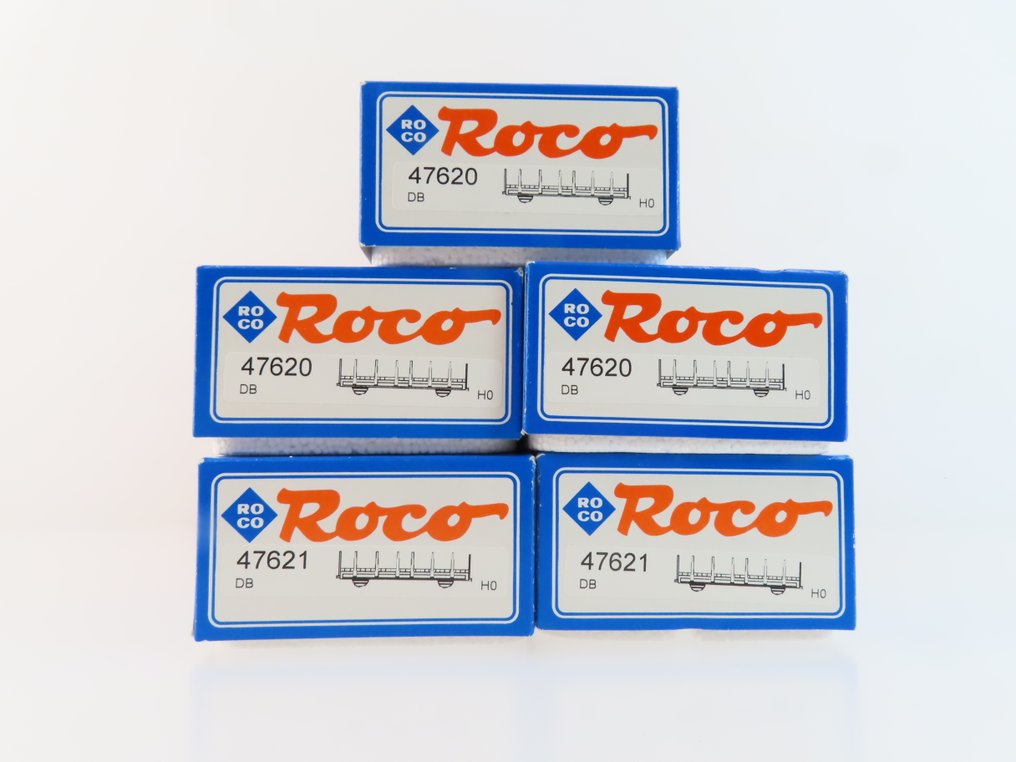 Roco H0 - 47620/47621 - Τρένο μοντελισμού μεταφοράς εμπορευμάτων (5) - 5x 2-αξονικοί ρυμουλκούμενοι κάδοι με φορτίο (σκουπίδια). - DB #4.3