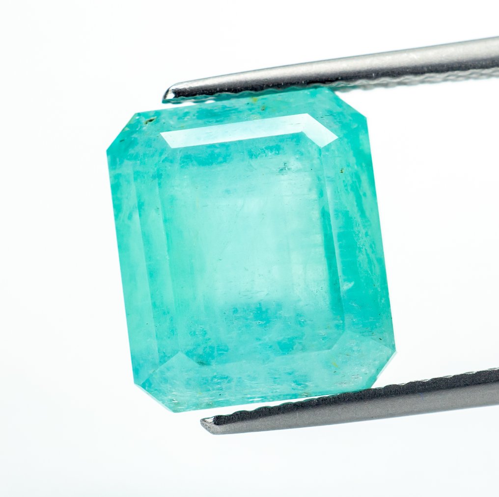 没有保留价 祖母绿  - 7.87 ct - Bellerophon 宝石实验室 - 蓝绿色（轻油） #2.1