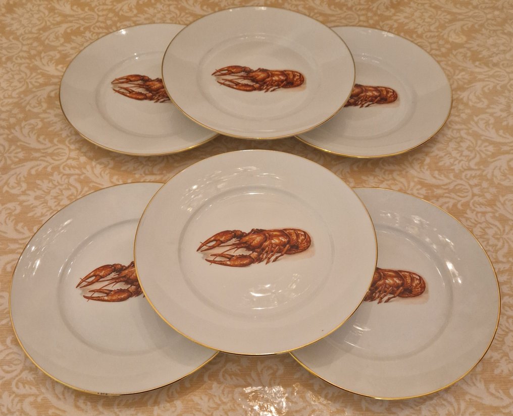 Richard Ginori - Πιάτο δείπνου (6) - Πορσελάνη - Decoro Aragosta #1.0