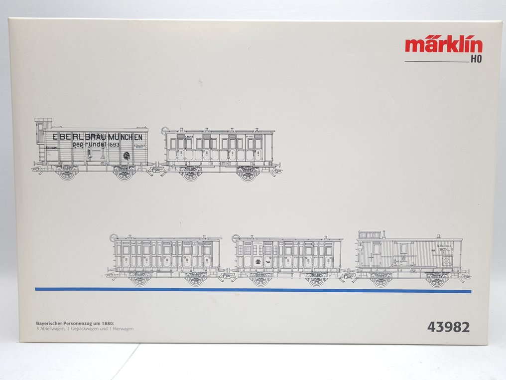 Märklin H0 - 43982 - Σετ επιβατικού τρένου μοντελισμού (1) - Σετ 5 κομψών άμαξων επιβατών. - K.Bay.Sts.B #1.0