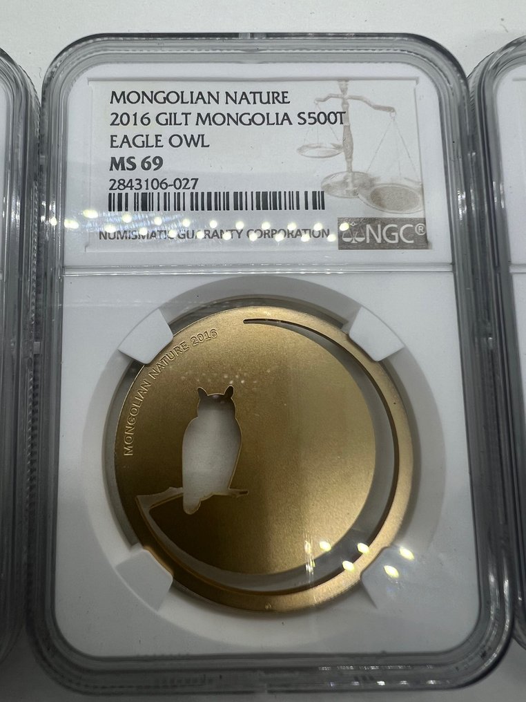 Mongólia. 500 Togrog 2015/2017, Mongolian Nature series, NGC MS 69, 3 x #2.1