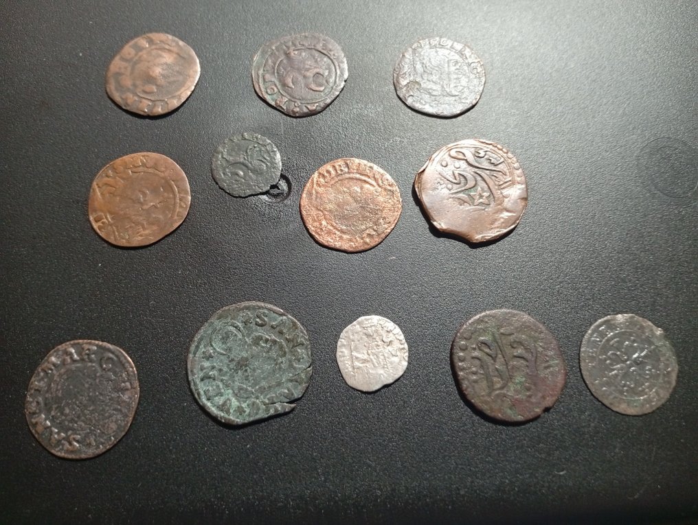 意大利, 奥斯曼. Lotto 12 monete epoca medievale  (没有保留价) #1.0