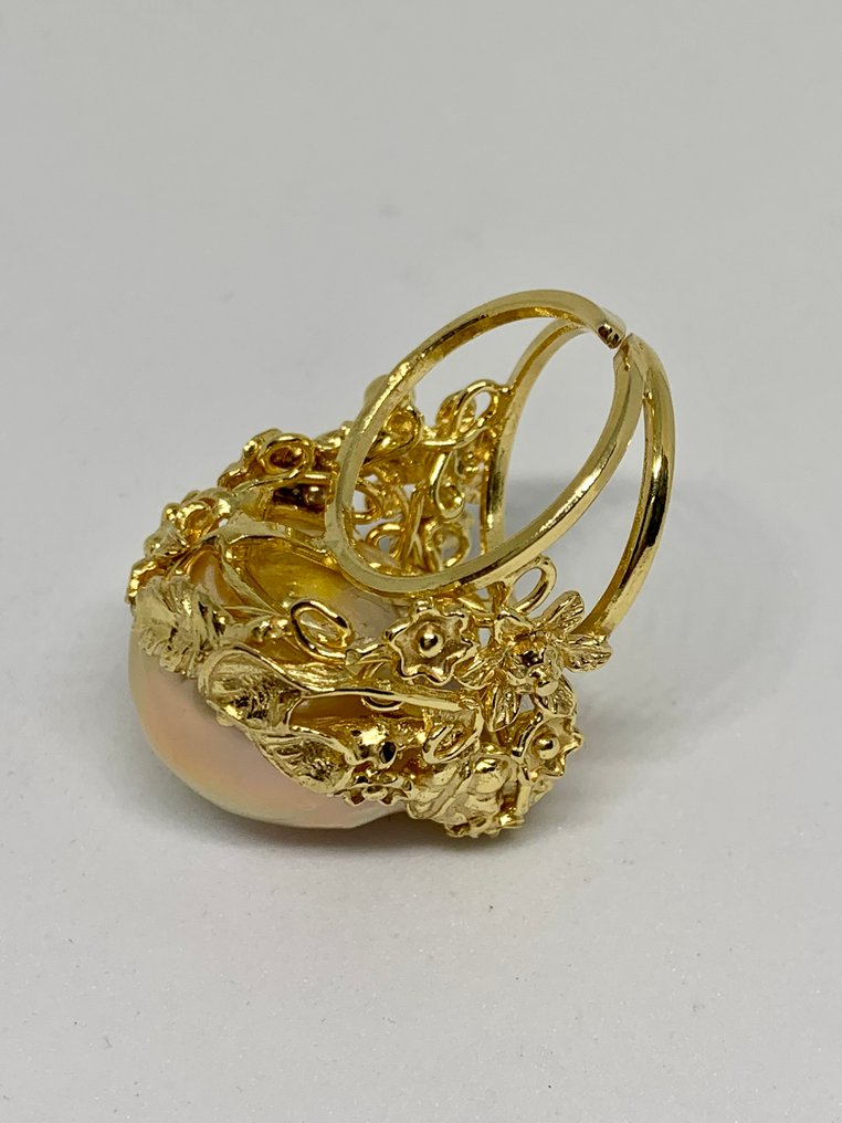 Pérola - Prata - Anel - Perla barocca #4.3