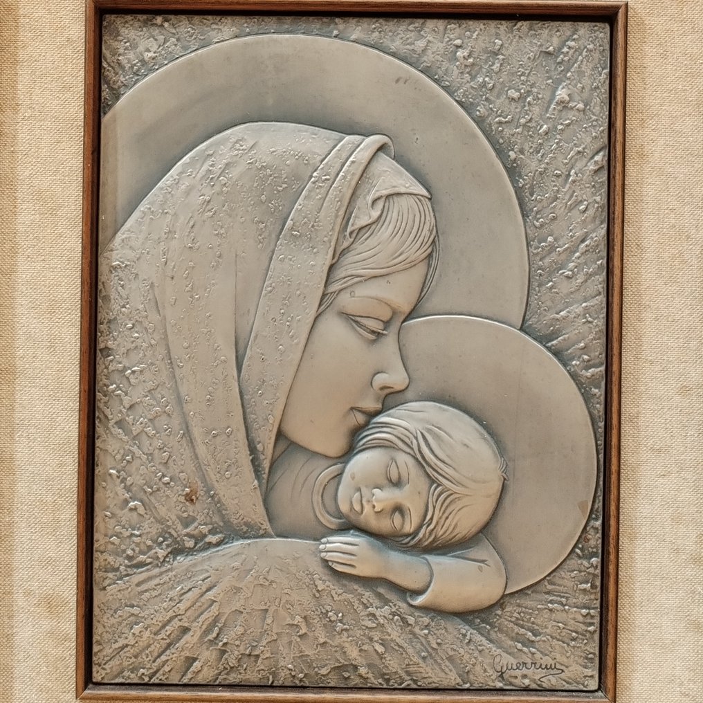 Reliëf, Madonna con bimbo - 47 cm - .925 zilver #2.1