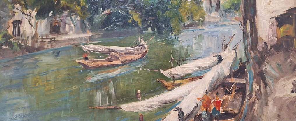 Sujatno Koempoel (1912-1987) - **NO RESERVE** Indonesisch waterlandschap #4.3