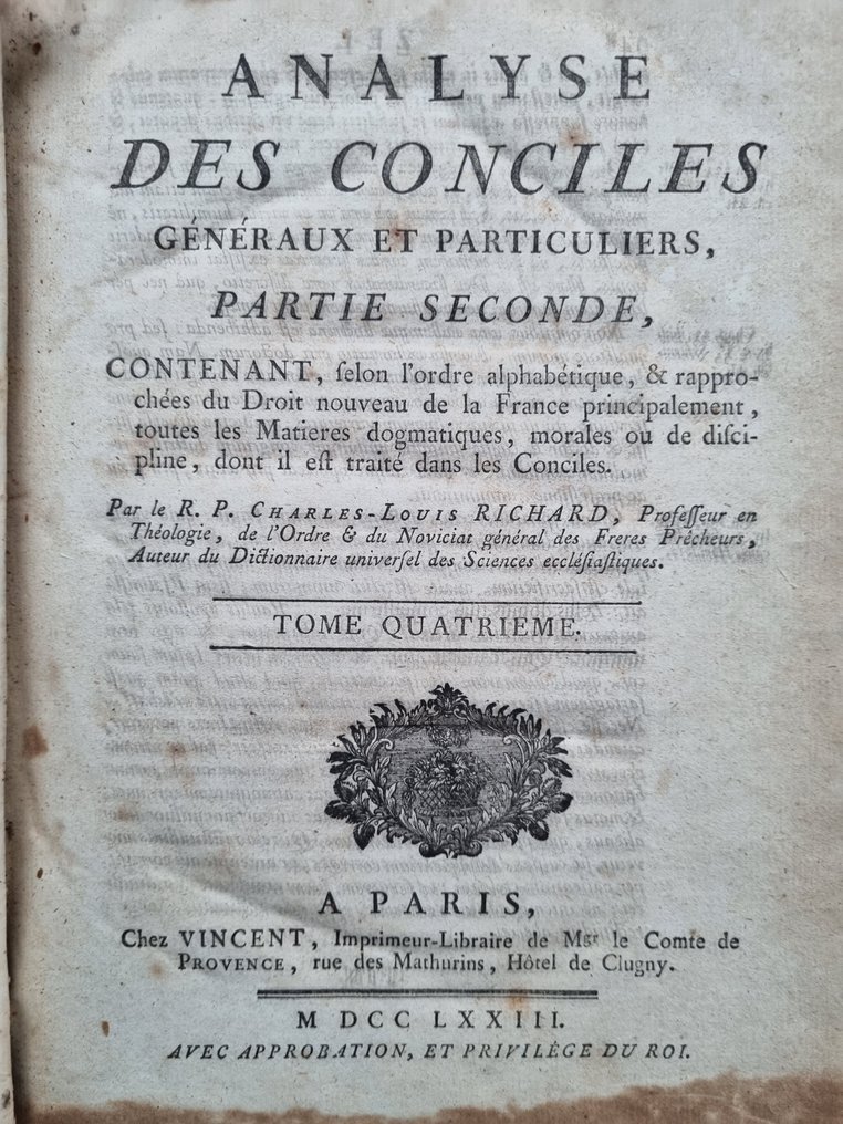 Charles-Louis Richard - Analyse des conciles - 1772-1773 #3.2