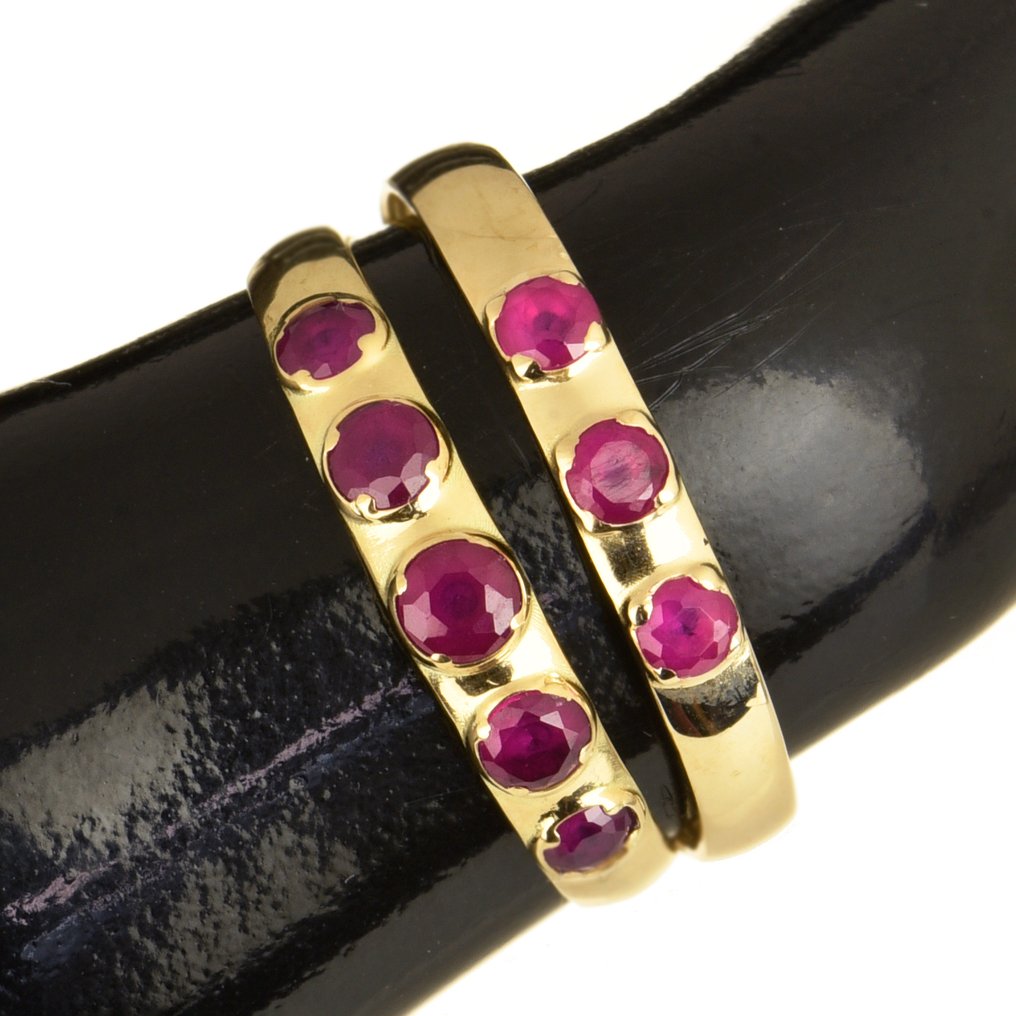 Δαχτυλίδι - 14 καράτια Κίτρινο χρυσό Ρουμπίνι #1.0