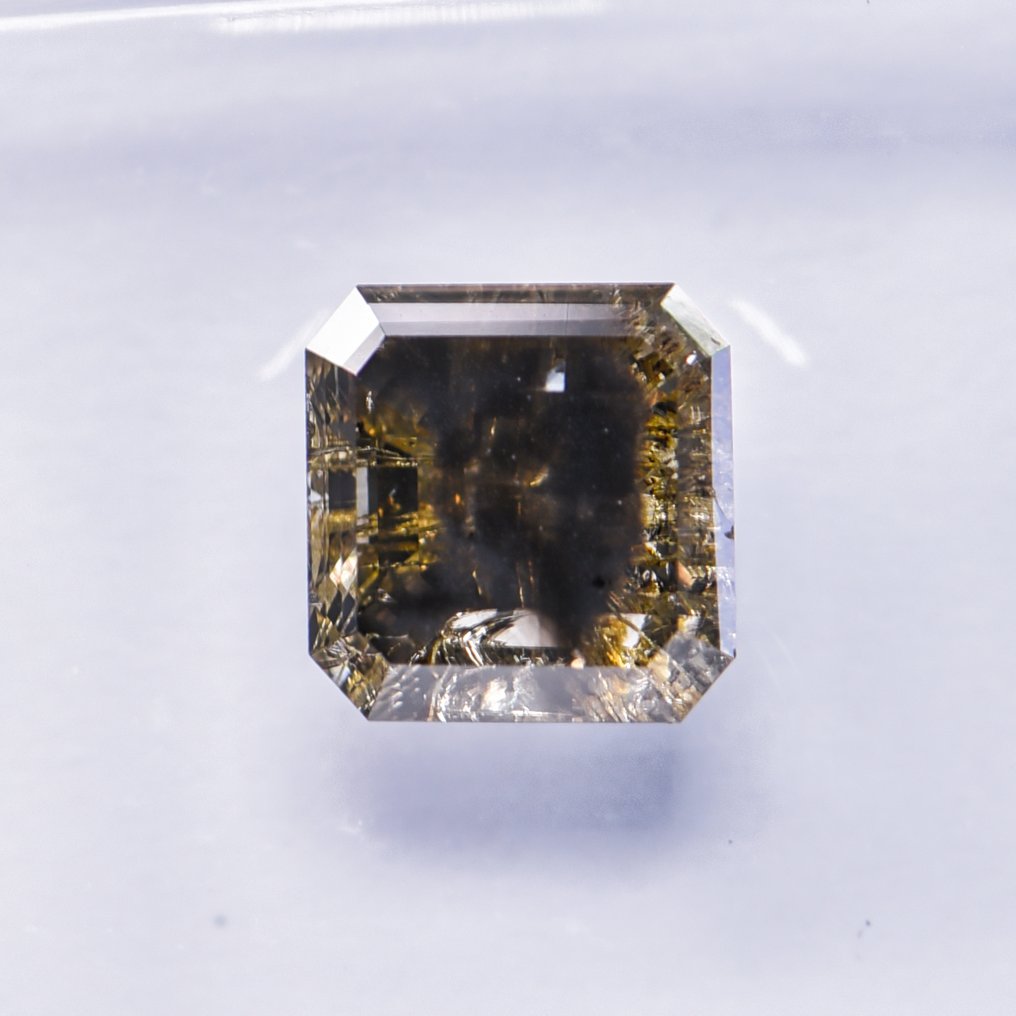 没有保留价 - 1 pcs 钻石 (天然色彩的) - 1.41 ct - 祖母绿 - Fancy dark 稍帶綠色的 灰色 - I2 内含二级 - 国际宝石研究院(IGI) - VG VG #1.0