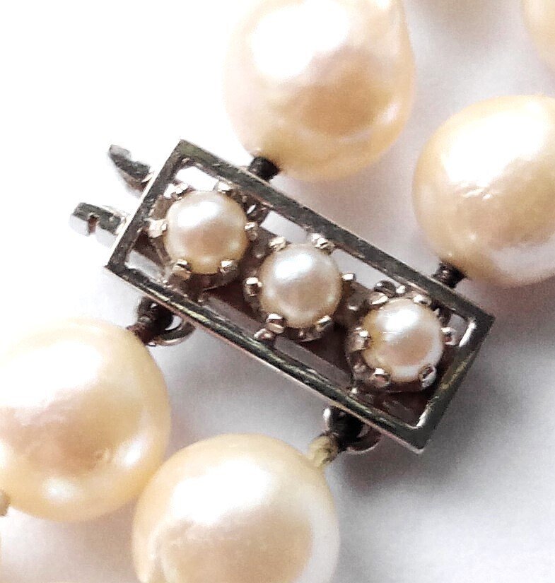 Βραχιόλι 750 / 18 kt λευκόχρυσο - Akoya μαργαριτάρια Barock - 2-ριχ #2.1