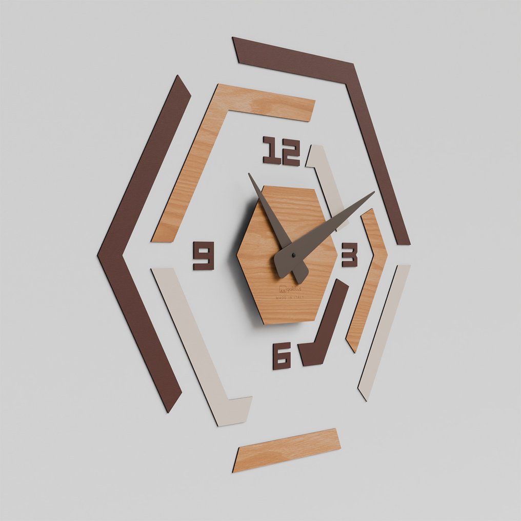 Ρολόι τοίχου - GIallobus - Σύγχρονη Ξύλο - 2024 - Orologio Hive #1.0