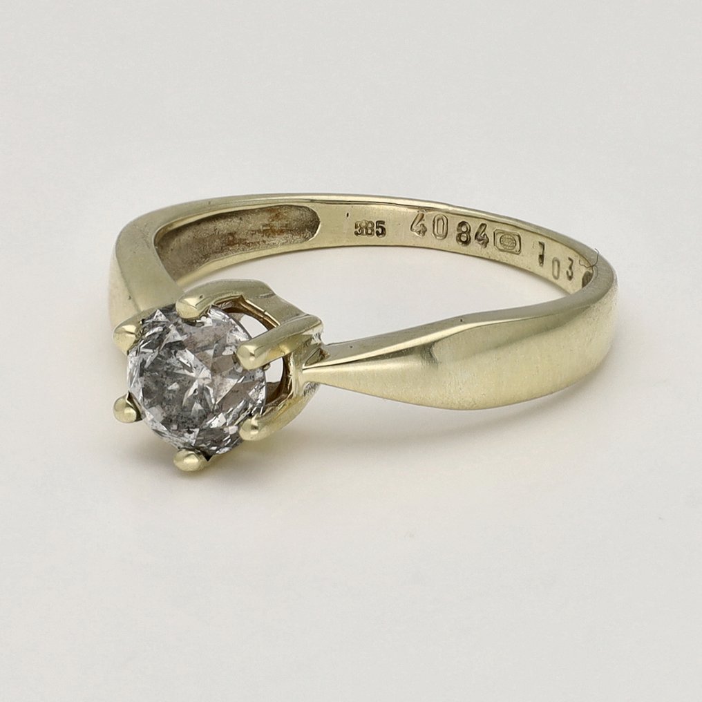 Δαχτυλίδι - 14 καράτια Κίτρινο χρυσό -  1.07ct. tw. Διαμάντι (Φυσικό) #1.0