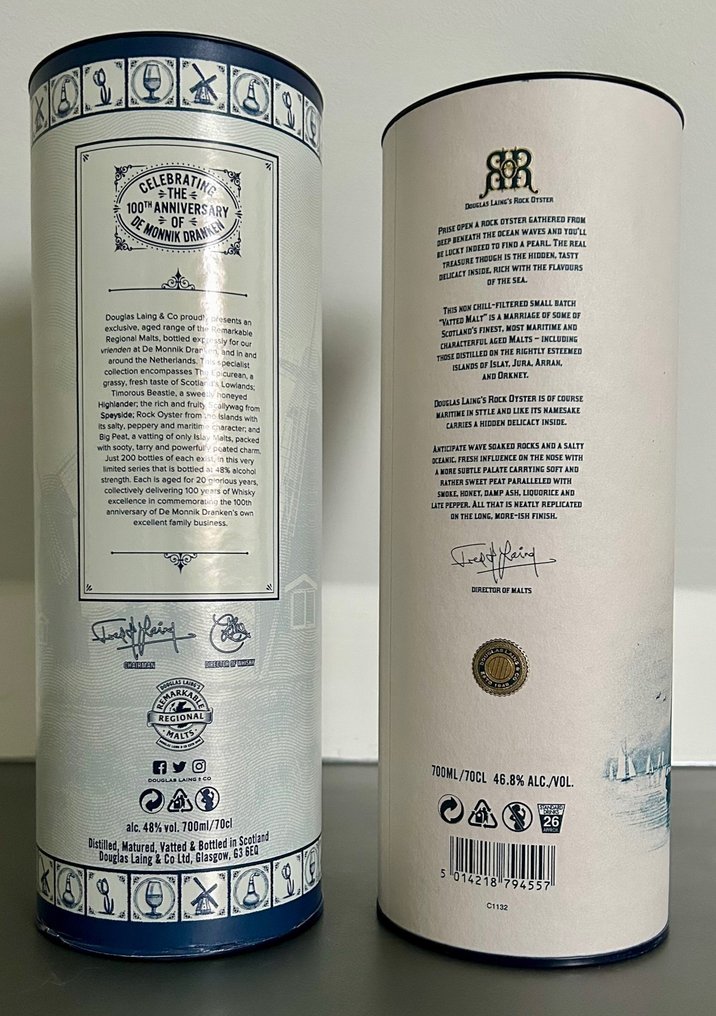 Rock Oyster 20yo Dutch Editions & Small Batch Release - Douglas Laing  - 700ml - 2 pullojen #2.1