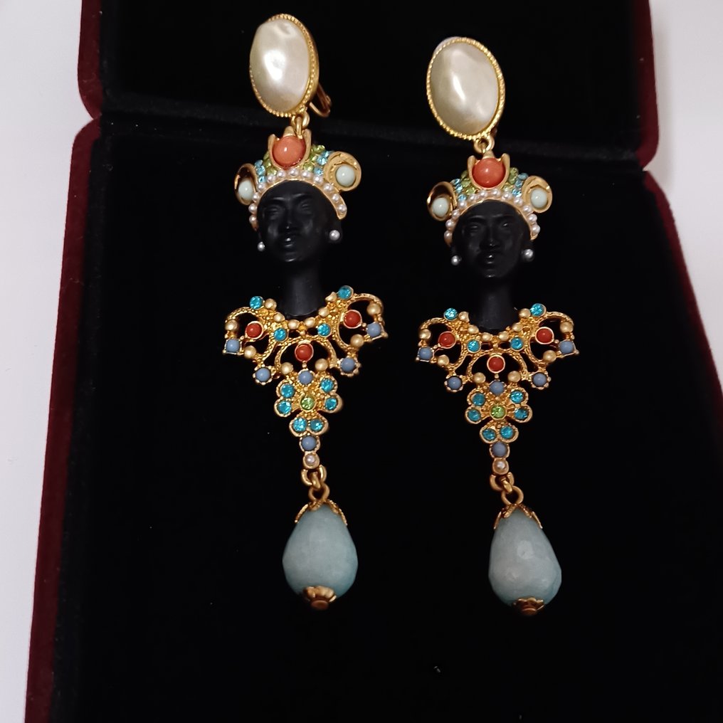 Other brand - 合成寶石 - Askew London, 鍍金 - 耳環 #1.0