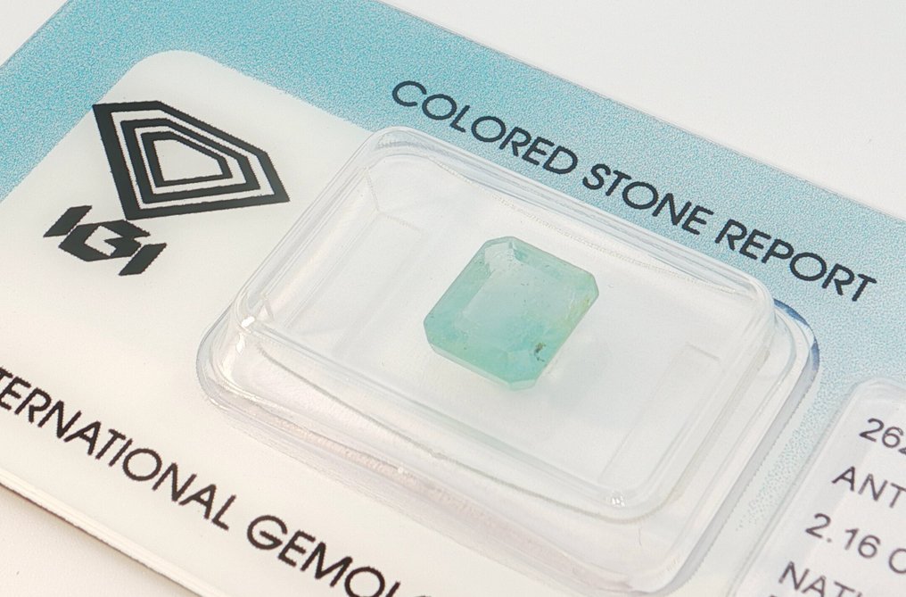 没有保留价 - 1 pcs  绿色, 蓝色 祖母绿  - 2.16 ct - 国际宝石研究院（IGI） #2.1