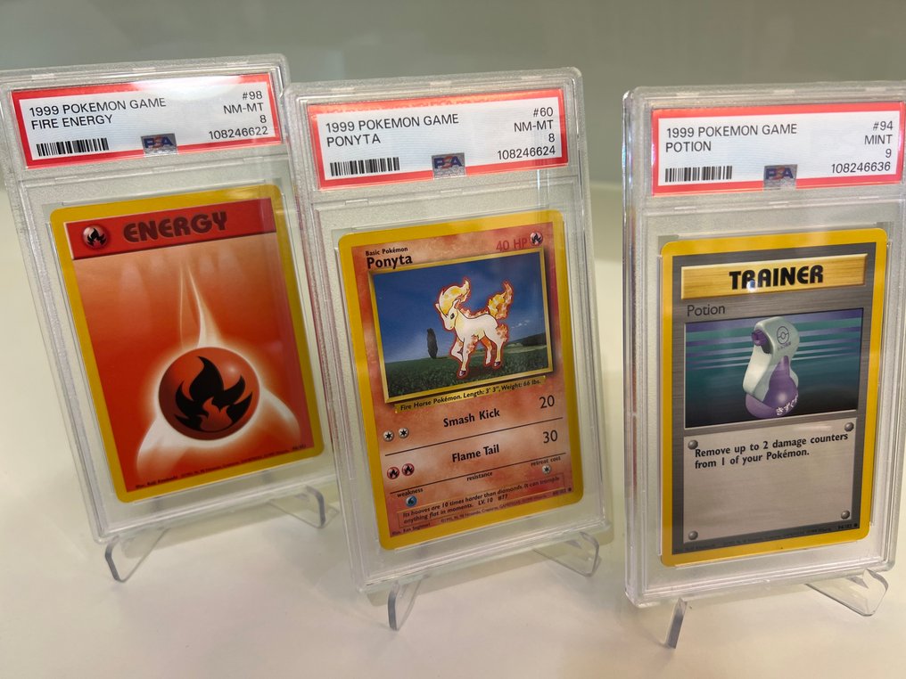 Pokémon - 3 Graded card - PSA 9 - WOTC #1.0