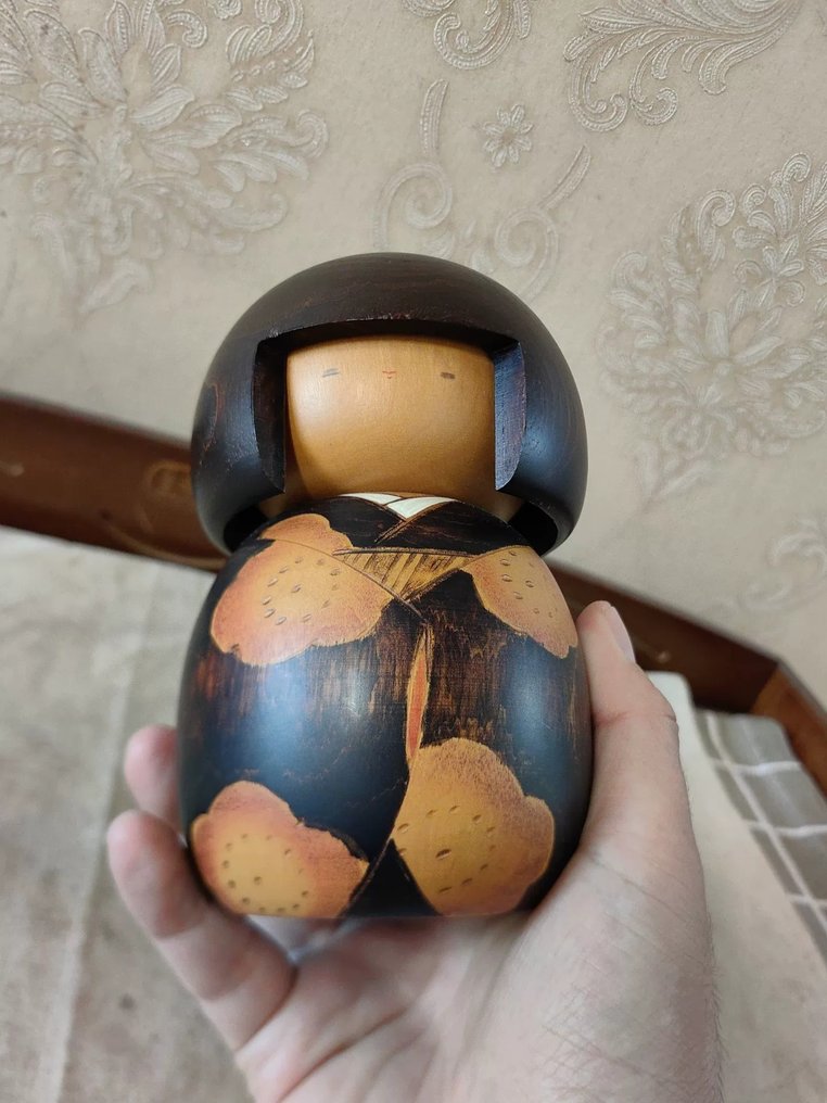 Γλυπτό, Kokeshi dollsこけし,Author: Usaburo, hand-carved - 15 cm - Ξύλο #1.0