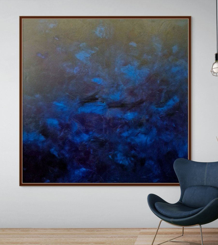 Irina Morisch - Blue wave 6  -  square  XXL- #1.0