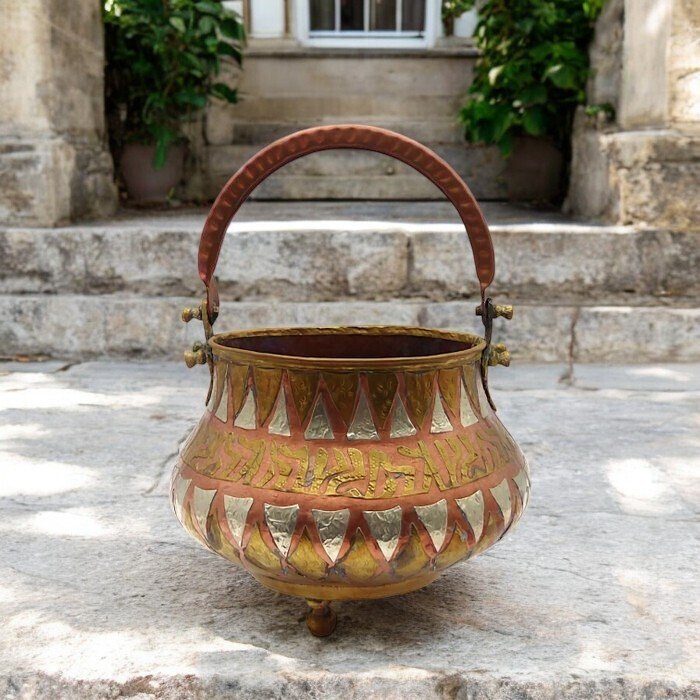 花瓶 -  “Calderone”用于花卉的户外，1960年代  - 銅 #1.0