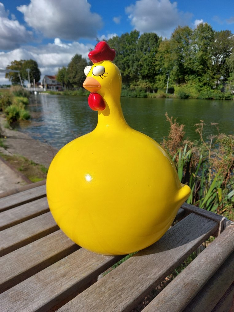 Statua, funny purple  balloon chicken - 40 cm - polyresin #1.0