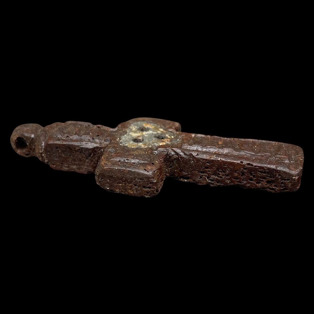 拜占庭时期 罕见的中世纪骨骼十字吊坠 十字架 - 59 mm  (没有保留价) #4.3