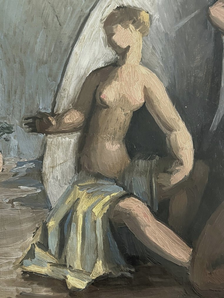 Scuola francese (reca firma E. Bernard) - Due bagnanti #3.2