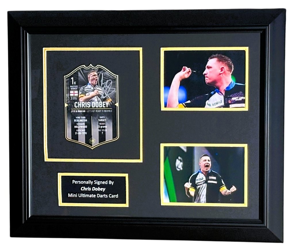 PDC World Darts Championship - Chris Dobey - 签名终极卡 - 装裱拼贴画 - 无 rp 价格！！  #1.0