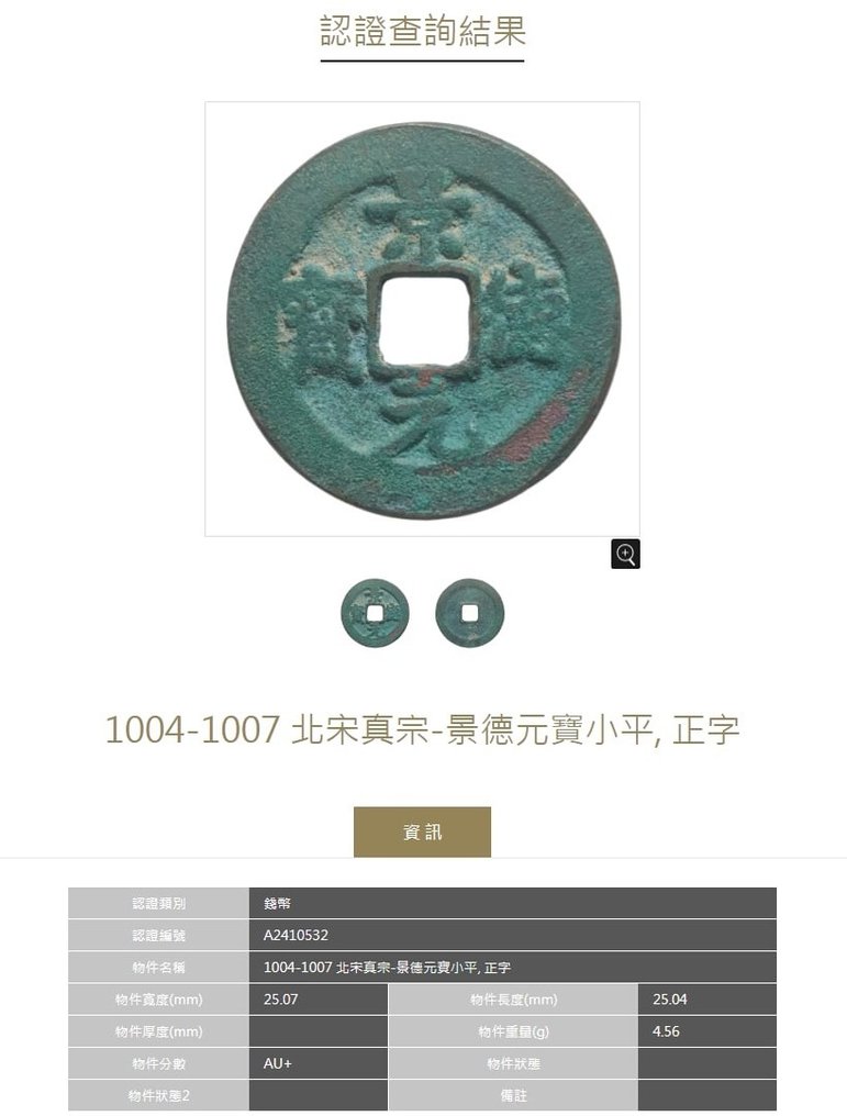 中國，北宋朝 1 Cash 1004-1016 ( 2 coins )  (沒有保留價) #3.2