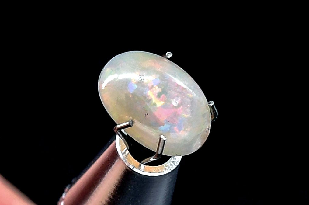 Υψηλής ποιότητας όπας, ροζ τορμαλίνης, σμαράγδι και περνιότης. για συλλογή - Ύψος: 8 mm - Πλάτος: 5 mm- 21 g #2.1