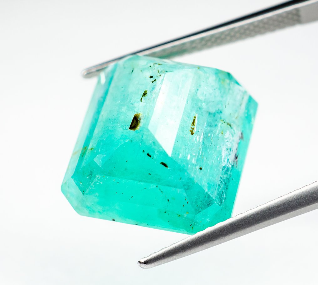 沒有保留價 祖母綠  - 14.36 ct - Bellerophon Gemlab - 蓝绿色（轻微油） #3.2