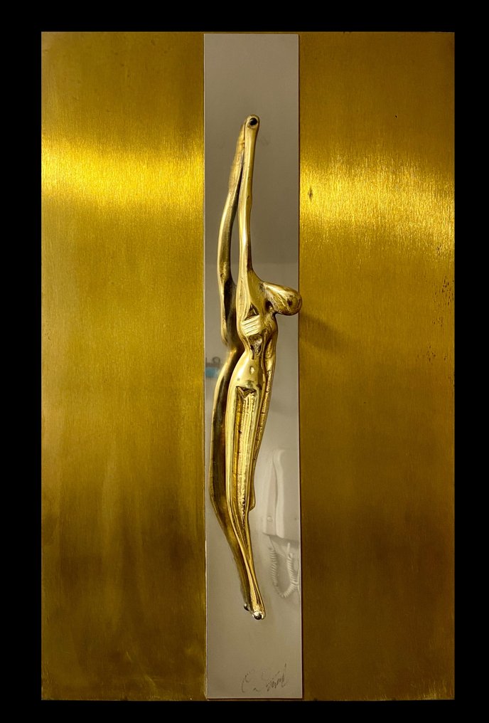 Studio EF - Otello Ciullini - Γλυπτό, Cristo - 59 cm - Ορείχαλκος, Γυαλί - 1980 #1.0