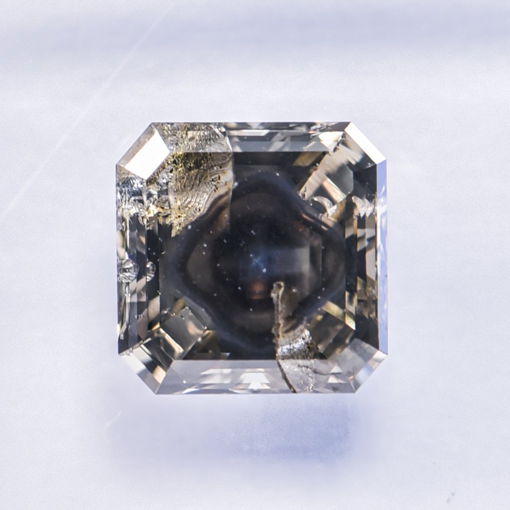 没有保留价 - 1 pcs 钻石 (天然色彩的) - 1.53 ct - 祖母绿 - Fancy dark 稍帶綠色的 灰色 - I2 内含二级 - 国际宝石研究院(IGI) - VG VG #2.1