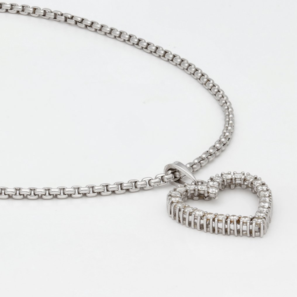 Fope - Κολιέ με μενταγιόν - 18 καράτια Λευκός χρυσός Διαμάντι (Φυσικό)  - Hart #3.2