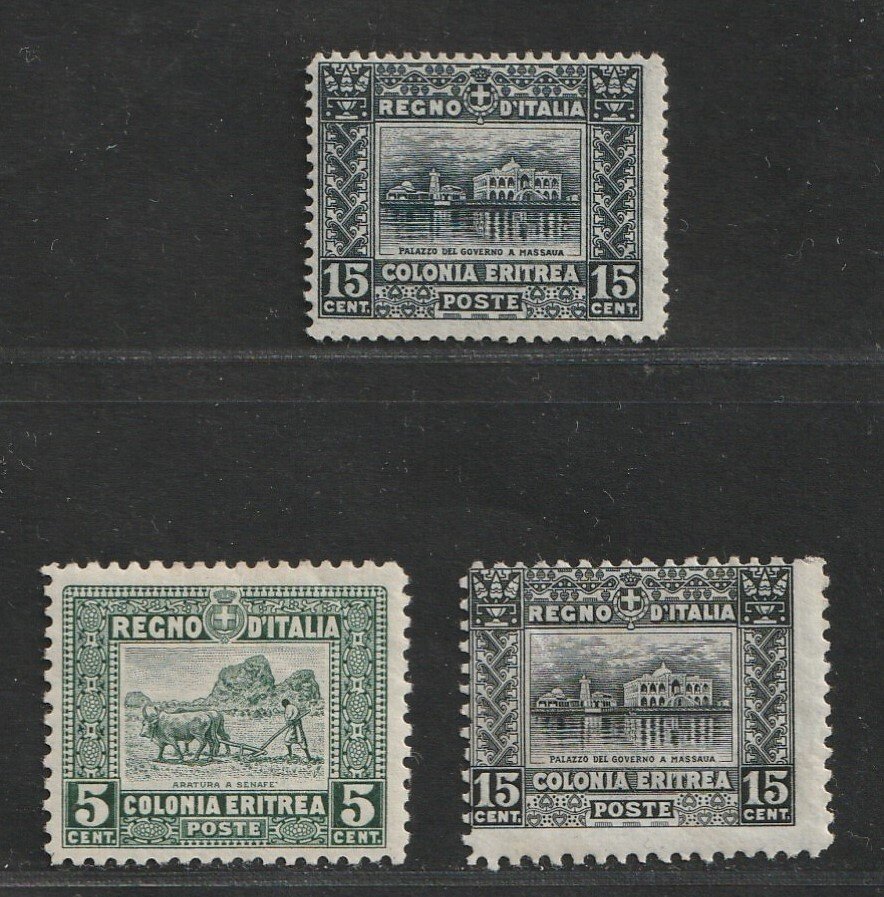 Ιταλική Ερυθραία 1910/1929 - Αφρικάνη, καλύτερες αξίες. - Sassone  36, 129, 131 #1.0