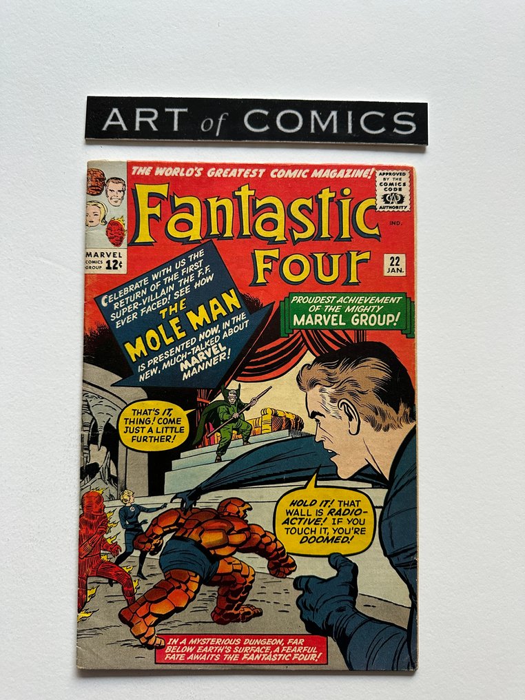 The Fantastic Four #22 - 2nd Appearance Of Mole Man - Sue Storm Gets More Powers - 1 Comic - Prima ediție - 1964 #1.0