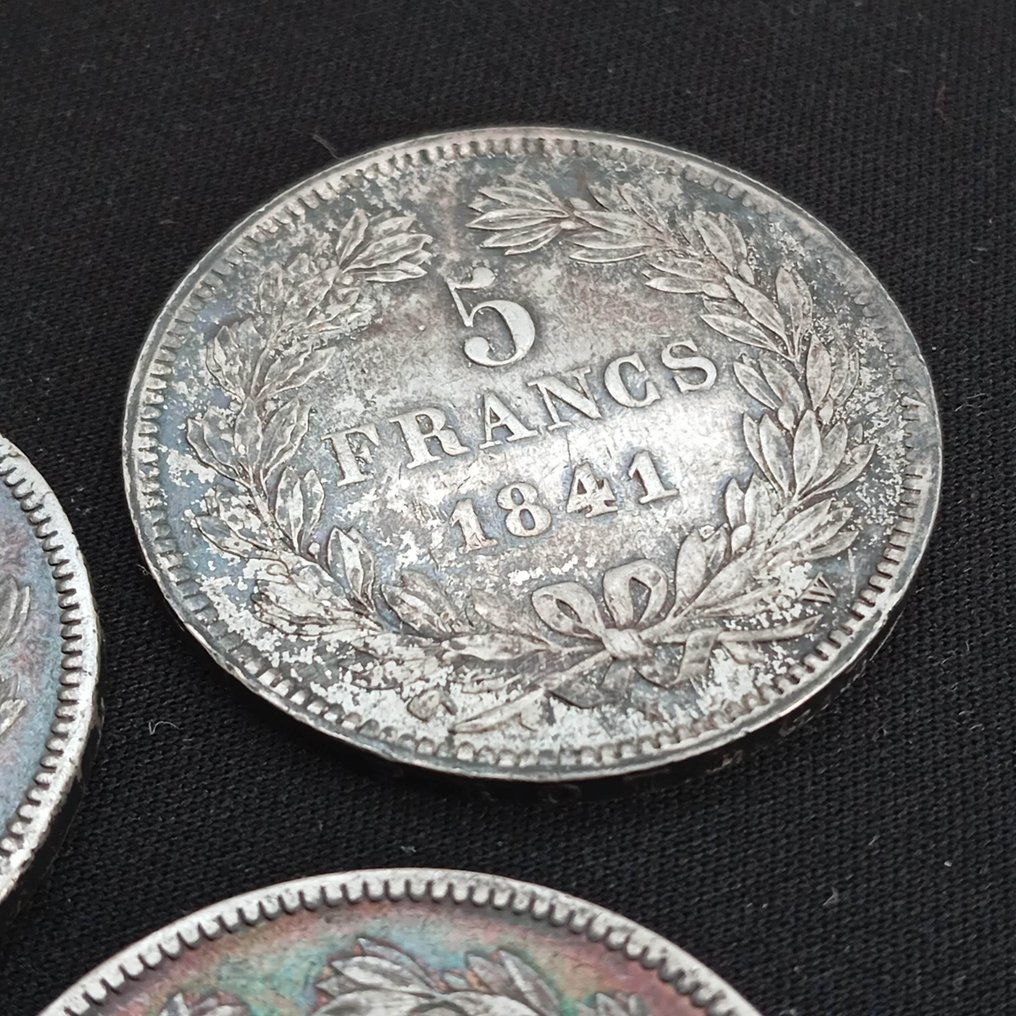 Γαλλία. Louis Philippe I. 5 Francs 1841-A, 1841-BB et 1841-W (lot de 3 monnaies) (χωρίς τιμή ασφαλείας) #2.1