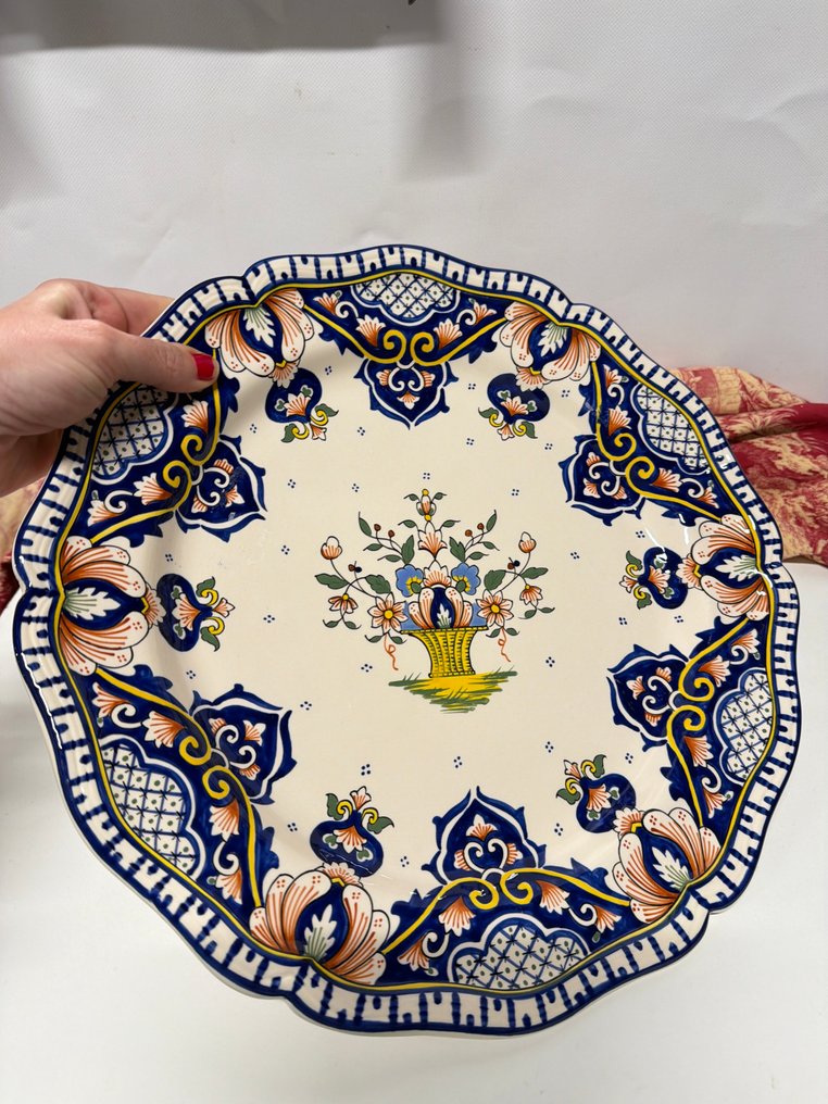 Teller - Large Serving Dish - Fayence - Vieux Rouen Style #2.1