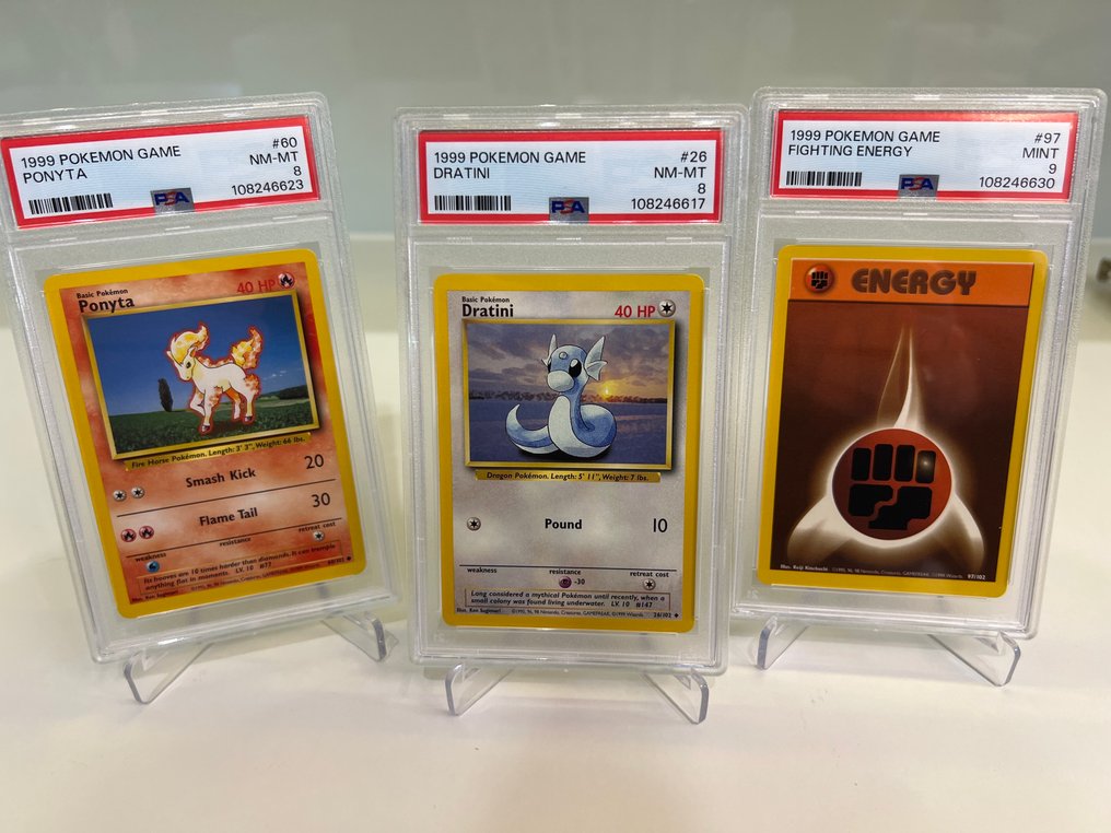 Pokémon - 3 Graded card - PSA 9 - WOTC #1.0