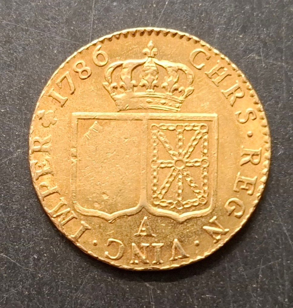 法国. 路易十六(1774-1792). Louis d'or 1786-A, Paris #1.0