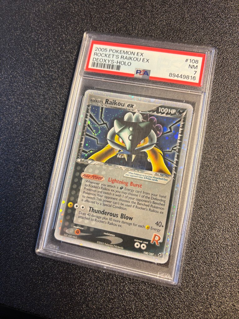 Pokémon Graded card - Rocket's Raikou ex #108 Foil, Holo - PSA 7 - EX - EX Deoxys #1.0