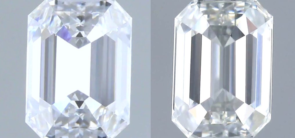 没有保留价 - 2 pcs 钻石  (天然)  - 0.60 ct - 祖母绿 - D (无色) - VVS2 极轻微内含二级 - 美国宝石研究院（GIA） - 匹配的对 #3.2