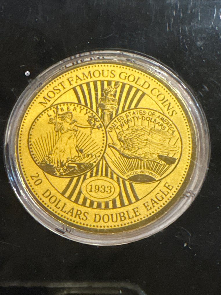 Niger. 100 Francs 2020 Double Eagle von 1933., 1/200 Oz (.999) mit CoA  (Ingen mindstepris) #1.0