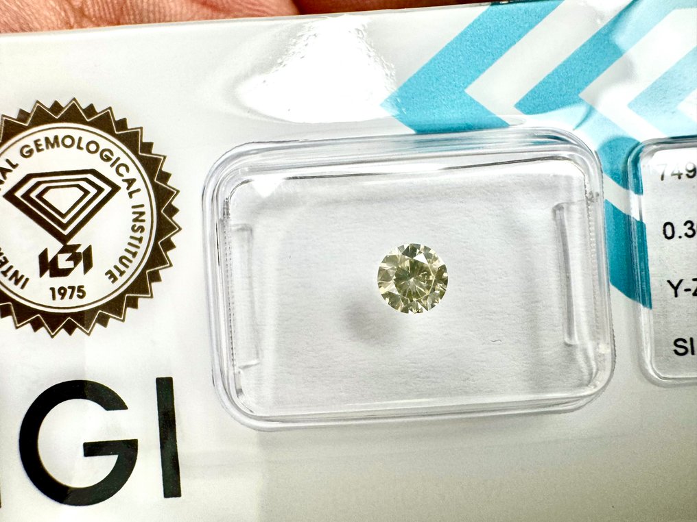 没有保留价 - 1 pcs 钻石  (天然)  - 0.36 ct - 圆形 - SI1 微内含一级 - 国际宝石研究院（IGI） - Y-Z #3.2