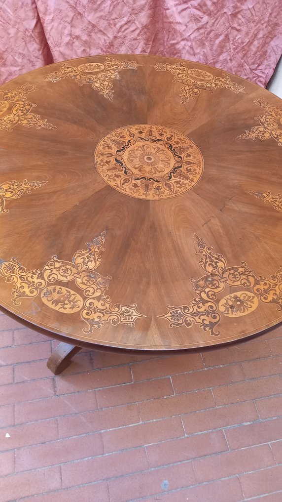 Τραπέζι πορτμπαγκάζ - Ξύλο, Walnut - Τραπέζι με καραβόπανο και διακοσμητικές επενδύσεις. #3.2