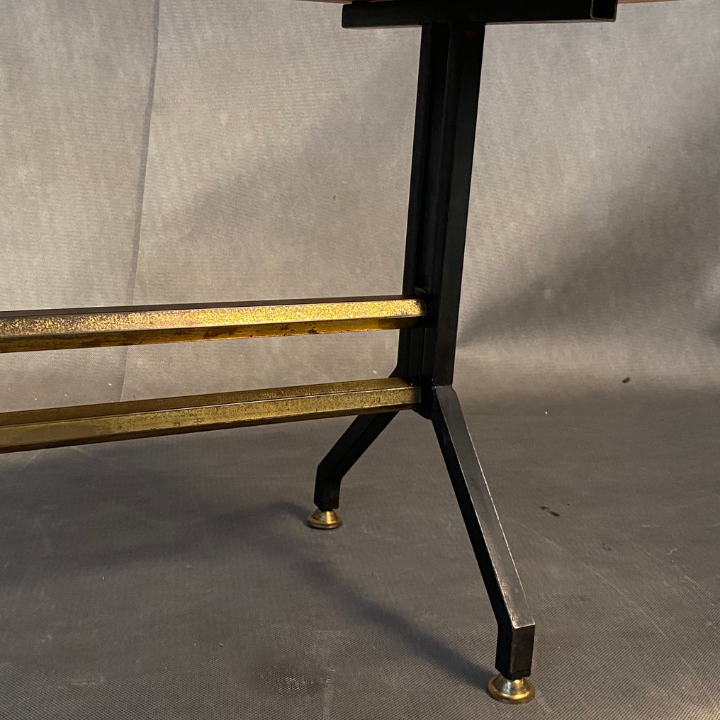 Table basse - Marbre, Fer, Laiton laqué, design italien du moyen âge #4.3