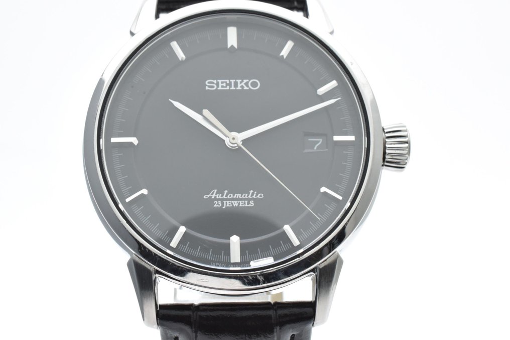 Seiko - Seiko Automatic Classic Dress Watch 23 Jewels Black Dial Leather Strap - Ingen reservasjonspris - 6R15-02Y0 - Herre - 2000-2010  #4.3