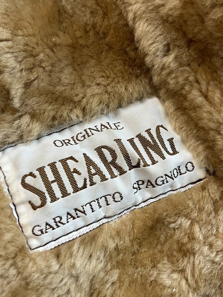Original SHEARLING 100% Leather Exclusive Bomber Aviator coat Tg. XL - No reserve price - - Jachetă de piele #2.1