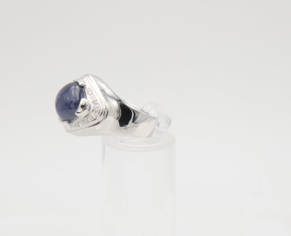 Ring - 18 kt. White gold Iolite - Diamond #2.1