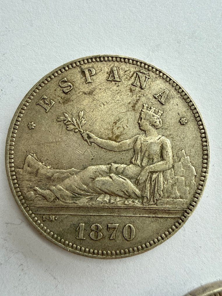 Ισπανία. Republic. 5 Pesetas 1870 *70 *71  (χωρίς τιμή ασφαλείας) #1.0